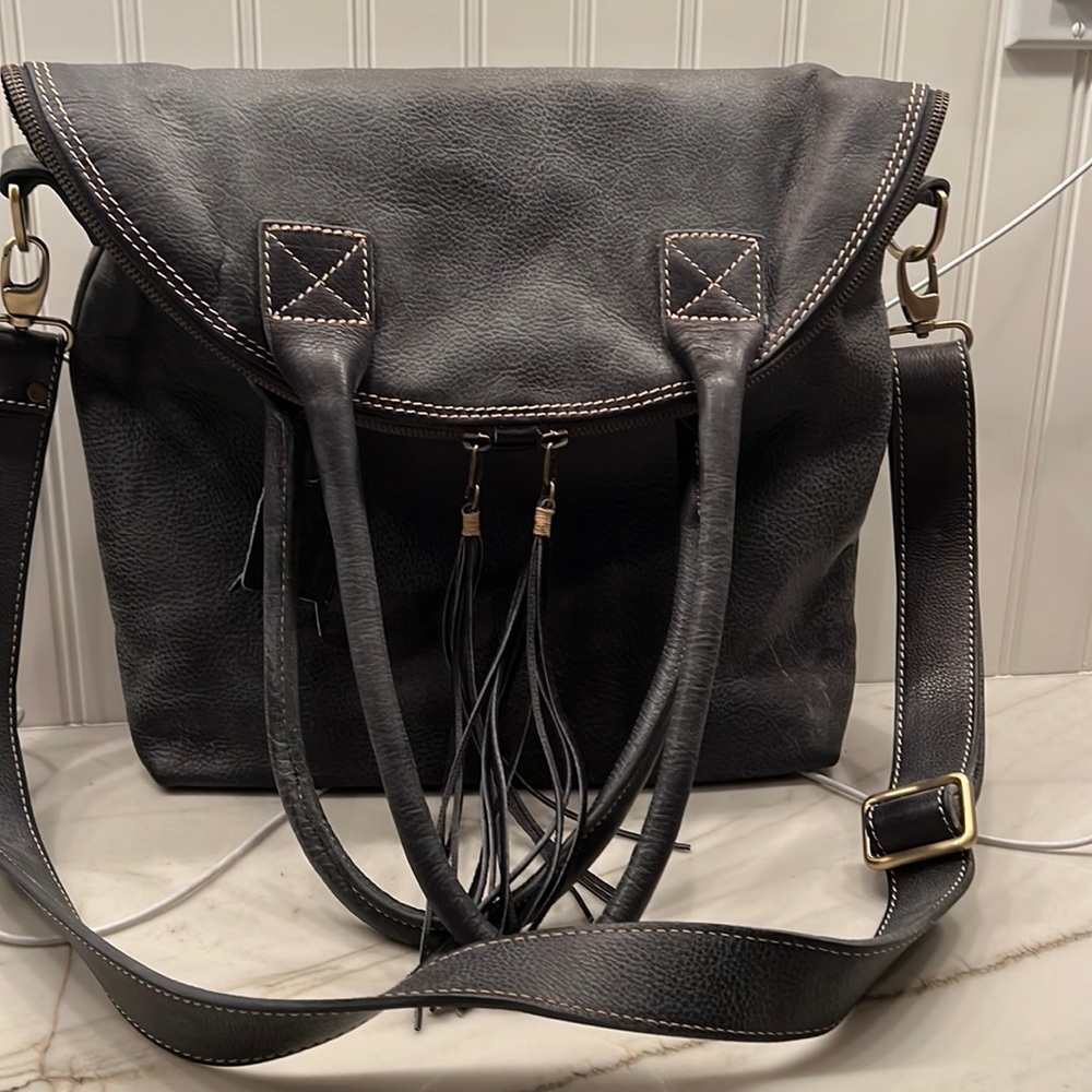 Fredd And Basha Fringed Crossbody - Punk Fringe Fold Over Bag Black w/Dustbag.